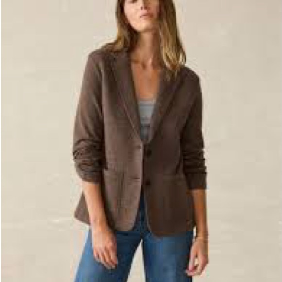 Faherty Women’s M Inlet Knit Blazer Brown - Picture 2 of 8